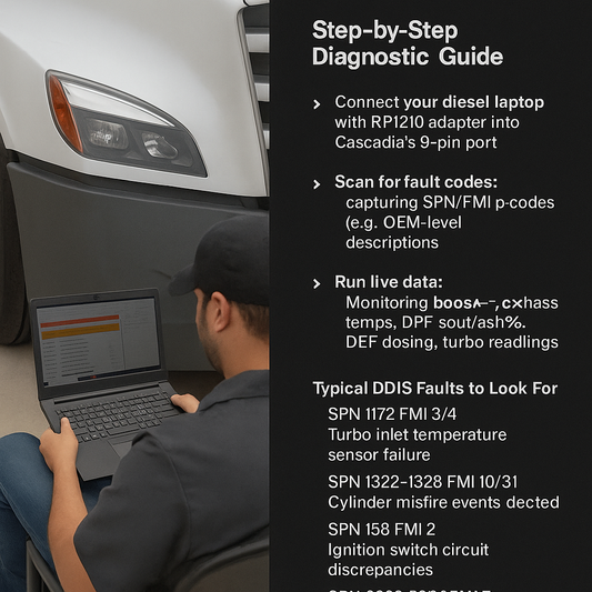 How to Use a Diesel Laptop to Diagnose a 2024 Freightliner Cascadia with DD15 Engine