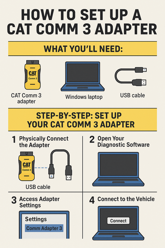 How to Set Up Your CAT Comm 3 Adapter for Diesel Diagnostics