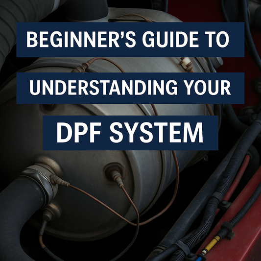 Semi-truck undergoing DPF monitoring and regeneration with diesel laptop – beginner’s guide visual from NoFeeDiesel