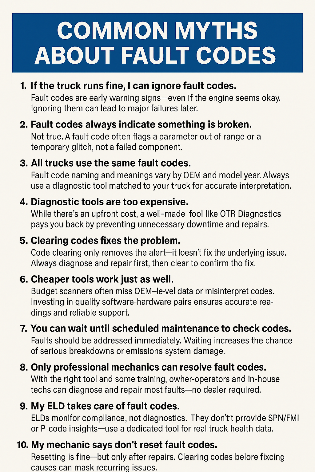 11 Fault Code Myths Debunked – What Technicians Really Need to Know